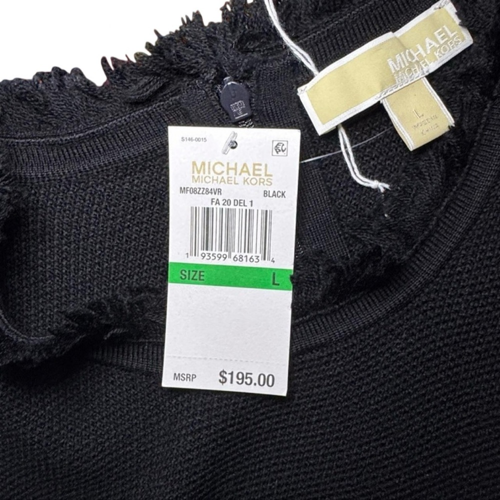 NWT MICHAEL Michael Kors Women’s Office Chic Black Textured Knit Dress — LARGE - Picture 2 of 5